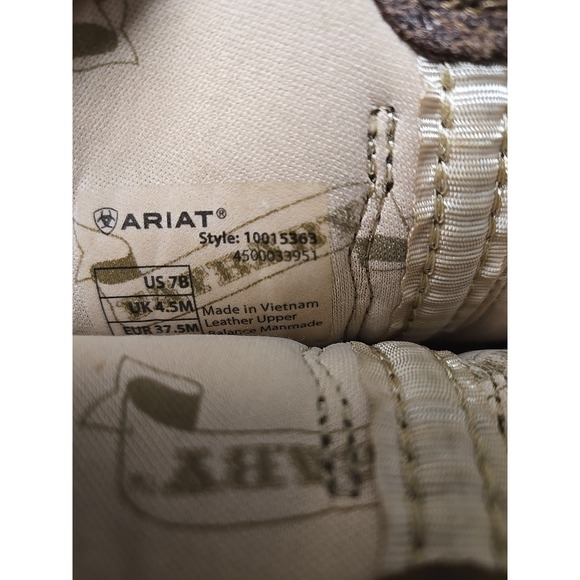 Ariat Brown Leather Fatbaby Boots, Leopard Print, Size 7B, Style 10015363 - Picture 2 of 10